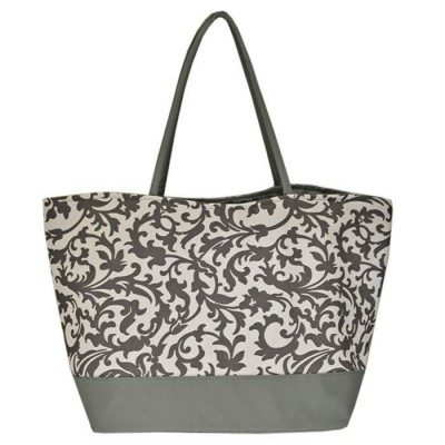 12009- GREY LEAF SHOPPING OR BEACH BAG